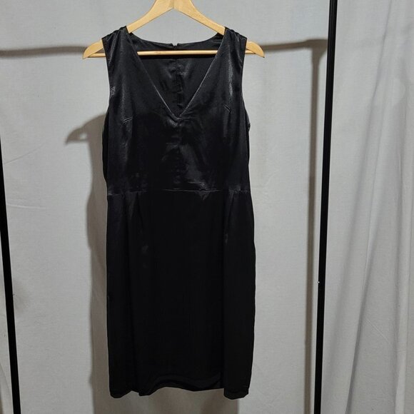 Tahari dress Jayden sleeveless satiny LBD little black dress evening formal new - Picture 11 of 16